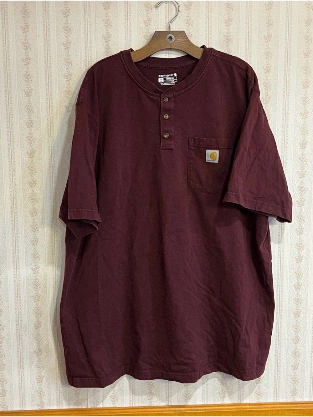 Carhartt Men’s Maroon Henley Pocket T-Shirt